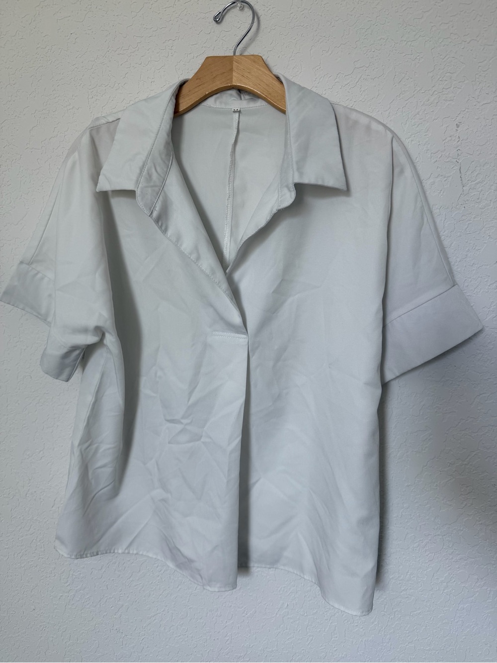 Classic White Short-Sleeve Collared Top